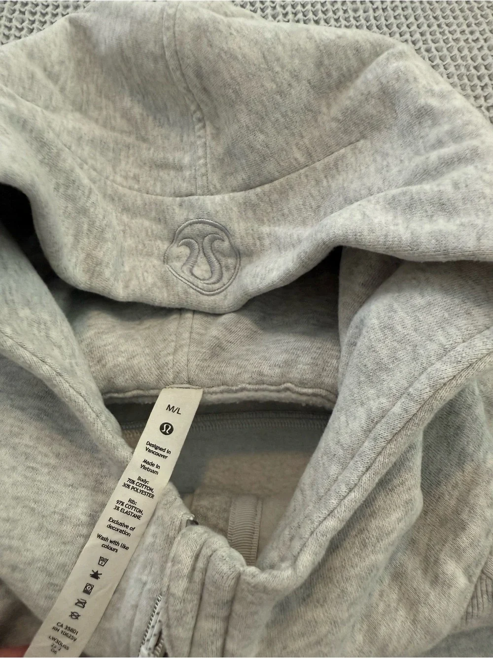Lululemon scuba cropped hoodie- Heather Gray Half-Zip Hoodie - Picture 2 of 4